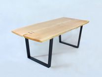 Brooklyn Dining Table -- Maple Slab With Black Walnut Butterflys 5 small