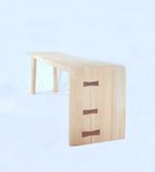 Asymmetrical Waterfall Slab Bench With Black Walnut Butterflys 3 small