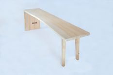 Asymmetrical Waterfall Slab Bench With Black Walnut Butterflys 5 small
