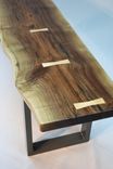 Salvaged Black Walnut Slab Bench 1 small