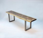 Salvaged Black Walnut Slab Bench 4 small