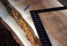 Salvaged Black Walnut Slab Bench 8 small