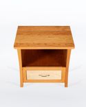 Nightstand With Drawer In Solid Cherry And Maple, Features Space For Laptop. "River Rushes" 5 small