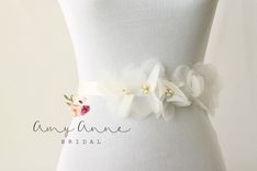 Ivory Organza Bridal Sash - Bhldn Inspired 2 small