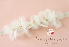 Ivory Organza Bridal Sash - Bhldn Inspired 1 small