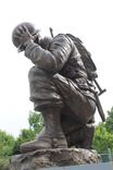 Bronze Life-Size Kneeling Soldier Monument 3 small