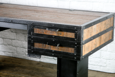 Industrial Sit/Stand Desk, Reclaimed Wood Sit To Stand Desk, Industrial Office Desk, Rustic Up Desk 2 small