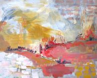 "Sun Spot" Original Acrylic Abstract Painting 1 small