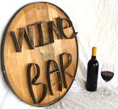 Wine Barrel Head Sign - Wine Bar - Made From Retired California Wine Barrels 3 small