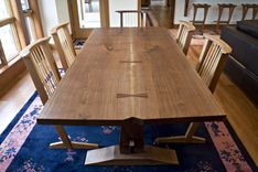 Book Matched Walnut Trestle Dining Table 1 small
