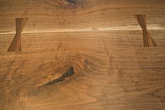Book Matched Walnut Trestle Dining Table 2 small
