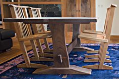 Book Matched Walnut Trestle Dining Table 3 small