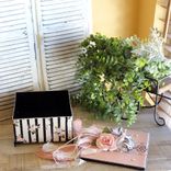 Vintage Rose Pinstripe Storage Box Pink And Black French Chic Decor 5 small