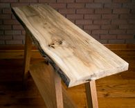 Live Edge Entry Table, Hall Table, Wall Table With Shelf, Hackberry Live Edge, White Oak 4 small