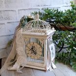 Bird Cage Clock Blue Shabby Chic Decor Handmade Vintage Roses 5 small