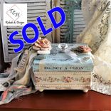 Decorative Box Antique Rose Decor Blue Shabby Chic Vintage Style 1 small