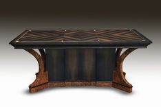 Art Deco Bog Oak And Ivory Dining Table 2 small