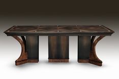 Art Deco Bog Oak And Ivory Dining Table 3 small