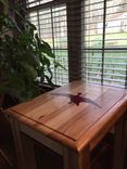 Custom End Table- Hickory With Purple Heart Waterfowl Inlay And Accents 1 small
