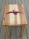 Custom End Table- Hickory With Purple Heart Waterfowl Inlay And Accents 2 small