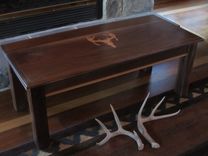 Custom Coffee Table- Walnut Coffee Table With Deer Antler Inlay 1 small