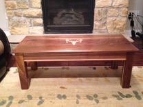 Custom Coffee Table- Walnut Coffee Table With Deer Antler Inlay 3 small