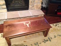 Custom Coffee Table- Walnut Coffee Table With Deer Antler Inlay 4 small