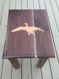 Custom End Table- Walnut With Oak Waterfowl Inlay And Accents 1 small
