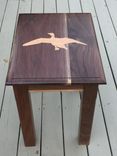 Custom End Table- Walnut With Oak Waterfowl Inlay And Accents 4 small
