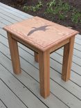 Custom End Table- Oak With Walnut Waterfowl Inlay And Accents 3 small