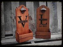 Wall Beer Bottle Opener With Cap Catcher - Bar Sign - Groomsmen Gift 3 small