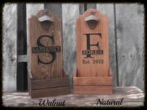 Wall Beer Bottle Opener With Cap Catcher - Bar Sign - Groomsmen Gift 4 small