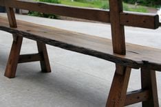 Live Edge Barnwood Bench With Back Rest - 15' Long 4 small