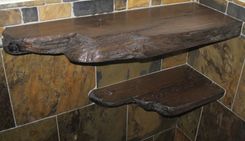 Live Edge Barnwood Rustic Corner Shelves 2 small