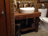Rustic Bath Vanity - Reclaimed Barnwood 4 small