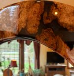 Eye-Catching Round Cherry Burl Wall Mirror - 28.5” 2 small