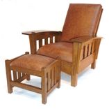 Bow Arm Arm Morris Chair With Footstool 1 small