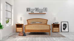 King Size Bed Frame, King Size Headboard, Platform Bed, Handmade Wood Bed, 1 small