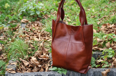 Leather Shopper Bag, Leather Tote Bag, Large Handbag, Large Tote Bag, Shoulder Bag 6 small