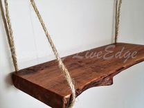 Hanging Shelf- Natural Wood- Live Edge Shelf- Big Leaf Maple- Solid Wood- Shelving- Rustic- Modern 1 small