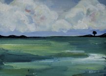 Original Acrylic Impressionist Landscape, 7" X 5" 4 small