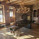 Live Edge Cedar Dining Table Set 1 small