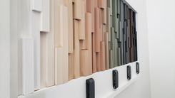 Modern Wood Wall Coat Rack With Fold Down Hooks 18x36 4 small