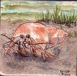 Hand Painted Tile: Beach Fireplace 2 small