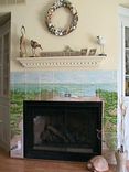 Hand Painted Tile: Beach Fireplace 1 small