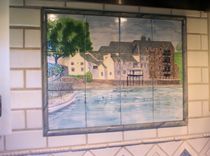 Kitchen Mural In Hand Painted Ceramic Tile: Scottish Castle 2 small