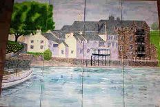 Kitchen Mural In Hand Painted Ceramic Tile: Scottish Castle 3 small