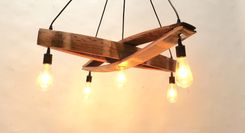 Wine Barrel Stave Chandelier - Kuvu - Made From Reclaimed California Wine Barrels 2 small