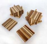 Reclaimed Wood Strip Coasters 3 small
