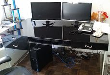 Acrylic Master Desk - Full Sized, Drawers, Keyboard Pull Out.  Hand Crafted, Custom Size Available 1 small